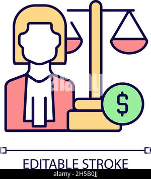 Finance law RGB color icon Stock Vector
