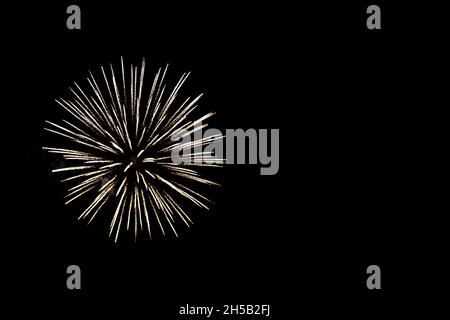 A firework exploding against a night sky Stock Photo