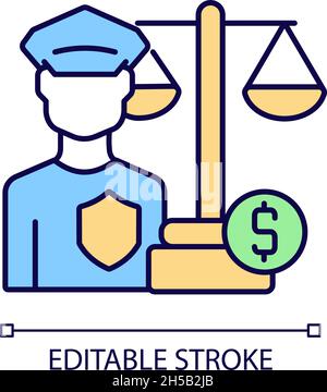 Financial guard RGB color icon Stock Vector