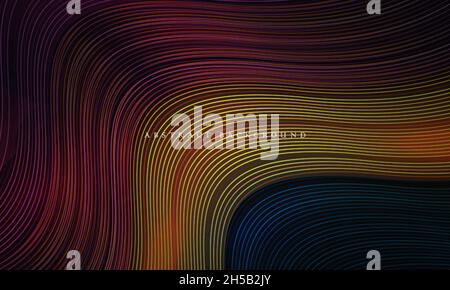 Colorfull background with Thin line wave pattern Stock Vector