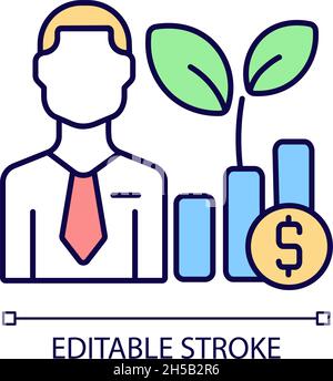 Fund manager RGB color icon Stock Vector