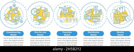 Different business models vector infographic template Stock Vector