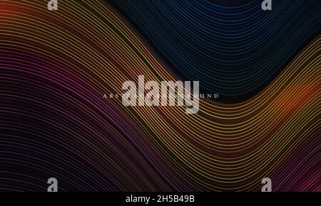modern background with Thin line wave pattern Stock Vector