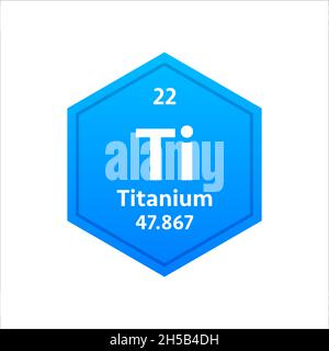 Titanium symbol. Chemical element of the periodic table. Vector stock illustration. Stock Vector
