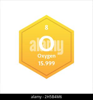 Oxygen symbol. Chemical element of the periodic table. Vector stock illustration. Stock Vector