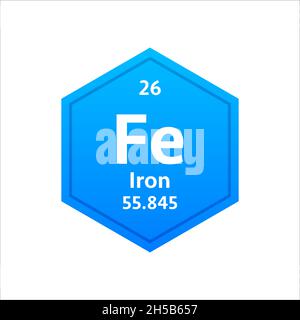 Iron element periodic table chemistry. Iron symbol atomic vector sign Fe  vitamin Stock Vector Image & Art - Alamy