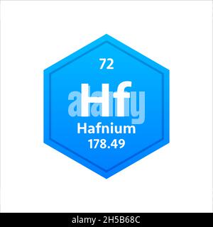 Hafnium symbol. Chemical element of the periodic table. Vector stock illustration Stock Vector