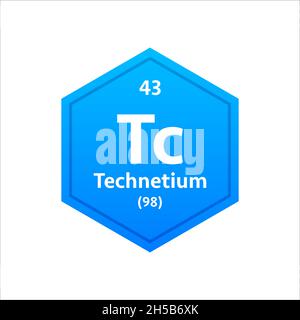 Technetium symbol. Chemical element of the periodic table. Vector stock illustration. Stock Vector