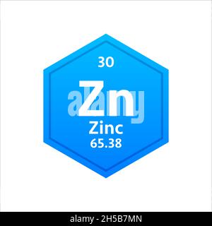 Zinc symbol. Chemical element of the periodic table. Vector stock illustration Stock Vector