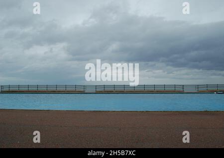 Craig y Don paddling pool Stock Photo