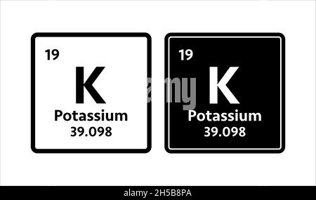 Potassium symbol. Chemical element of the periodic table. Vector stock illustration Stock Vector