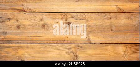 Wood background, texture. Rustic weathered barn wood background with knots and nail holes. Rough wooden planks board, banner Stock Photo