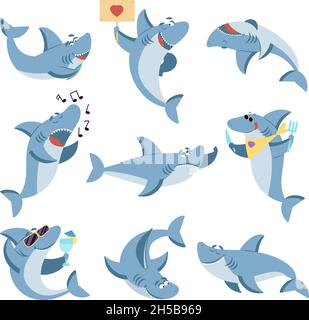 scary shark cartoon