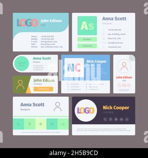 Email signature. Web ui template for emailing modern professional web garish vector set Stock Vector