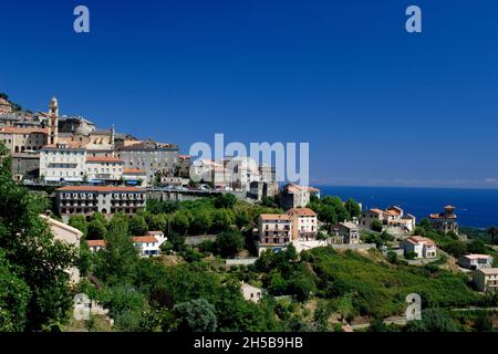 CERVIONE VILLAGE, CASTAGNICCIA REGION, HAUTE-CORSE (2B) FRANCE Stock Photo