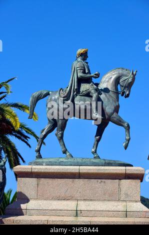 STATUE OF NAPOLEON ON THE PLACE DE GAULLE, AJACCIO, SOUTHERN CORSICA (2A), CORSICA, FRANCE Stock Photo