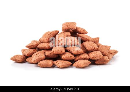 Pile of sweet dessert pillows isolated on white Stock Photo