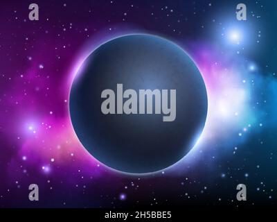 Space universe background. Globe fantasy magic night lighting planet vector abstract decent vector picture Stock Vector