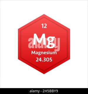 Magnesium symbol. Chemical element of the periodic table. Vector stock illustration. Stock Vector