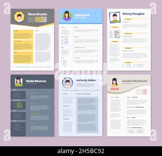 Resume template. Modern clean design layout for corporate managers curriculum vitae garish vector Stock Vector