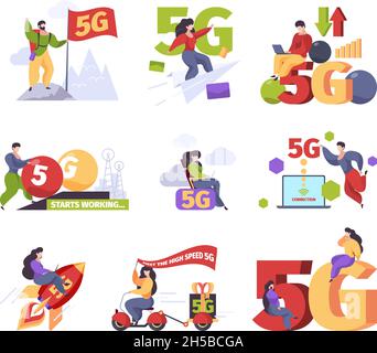 5g network, mobile technologies, communication concept Stock Vector ...
