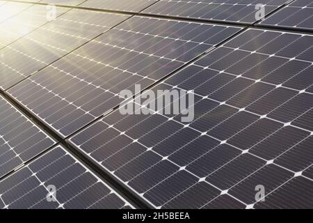 Solar panel texture background solar panel. Photovoltaic. Stock Photo