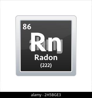 Radon symbol. Chemical element of the periodic table. Vector stock illustration. Stock Vector