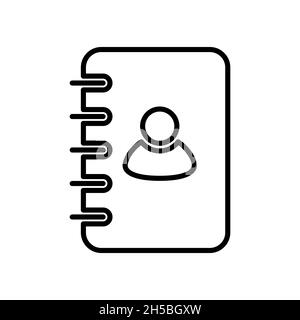 Phone book icon. Address book linear icon. Vector illustration. Contacts book icon. Black sign Stock Vector