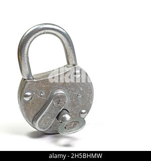 Padlock isolated against a white background Stock Photo