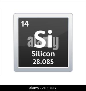 Silicon symbol. Chemical element of the periodic table. Vector stock illustration Stock Vector