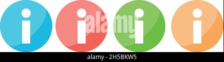 The colorful information mark blends in with any scene. It is a simple icon. Stock Vector