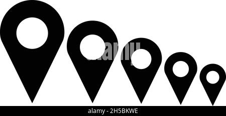 You can select the map pin that best suits your needs from a variety of sizes. Stock Vector