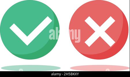 This is a simple icon set with a check mark and a back mark. Shine and shadow are also easy icons to handle regardless of the environment. Stock Vector