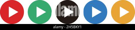 The colorful play button is not only for playing videos, but also for playing music, making it highly versatile. Stock Vector