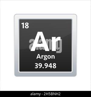 Argon symbol. Chemical element of the periodic table. Vector stock illustration Stock Vector