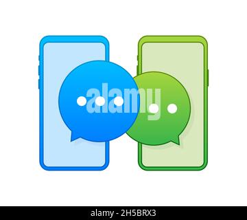 Chat Message Bubbles on smartphone screen. Social network. Messaging. Vector stock illustration Stock Vector