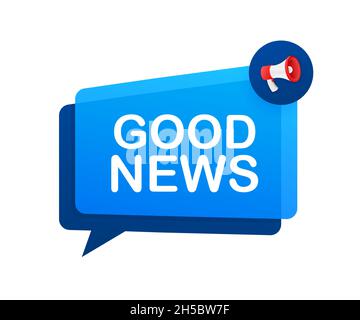 Megaphone with good news. Megaphone banner. Web design. Vector stock illustration Stock Vector