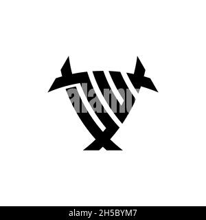 DU Monogram logo letter with triangle shield and circle shape style design on isolated background. Triangle monogram logo, shield monogram logo, trian Stock Vector
