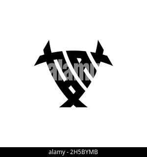 BA Monogram logo letter with triangle shield and circle shape style design on isolated background. Triangle monogram logo, shield monogram logo, trian Stock Vector