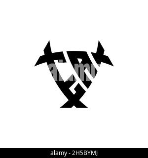 EA Monogram logo letter with triangle shield and circle shape style design on isolated background. Triangle monogram logo, shield monogram logo, trian Stock Vector