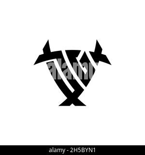 DG Monogram logo letter with triangle shield and circle shape style design on isolated background. Triangle monogram logo, shield monogram logo, trian Stock Vector