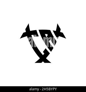 CA Monogram logo letter with triangle shield and circle shape style design on isolated background. Triangle monogram logo, shield monogram logo, trian Stock Vector