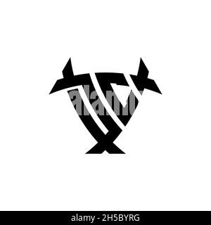 DC Monogram logo letter with triangle shield and circle shape style design on isolated background. Triangle monogram logo, shield monogram logo, trian Stock Vector