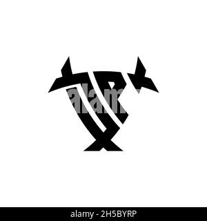DP Monogram logo letter with triangle shield and circle shape style design on isolated background. Triangle monogram logo, shield monogram logo, trian Stock Vector