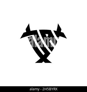 DA Monogram logo letter with triangle shield and circle shape style design on isolated background. Triangle monogram logo, shield monogram logo, trian Stock Vector