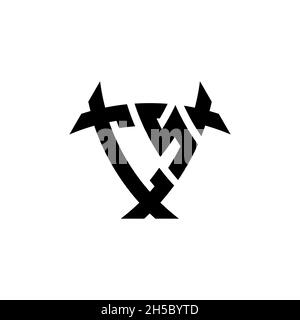 CS Monogram logo letter with triangle shield and circle shape style design on isolated background. Triangle monogram logo, shield monogram logo, trian Stock Vector