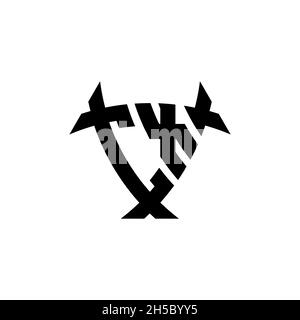 CX Monogram logo letter with triangle shield and circle shape style design on isolated background. Triangle monogram logo, shield monogram logo, trian Stock Vector