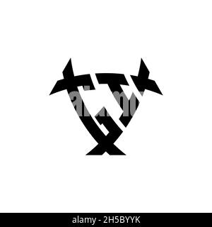 GI Monogram logo letter with triangle shield and circle shape style design on isolated background. Triangle monogram logo, shield monogram logo, trian Stock Vector