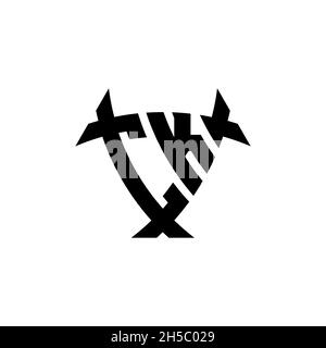CK Monogram logo letter with triangle shield and circle shape style design on isolated background. Triangle monogram logo, shield monogram logo, trian Stock Vector