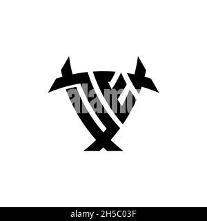 DE Monogram logo letter with triangle shield and circle shape style design on isolated background. Triangle monogram logo, shield monogram logo, trian Stock Vector